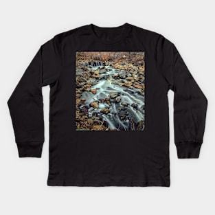 Long Exposure of a Stream in the Fall Kids Long Sleeve T-Shirt